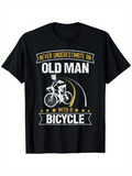 Men's T-Shirt Never Underestimate An Old Man Racing With A Bicycle Under Stars