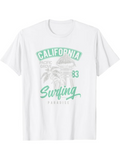 Men's T-Shirt California Surfing Paradise With Vintage Palm Tree Scenery