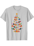 Men's T-Shirt Colorful Ornaments Sparkling Lights Arranged As Festive Holiday Tree
