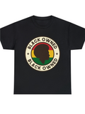 Men's T-Shirt Black Owned Retro Circle With Silhouette And Colorful African Pattern