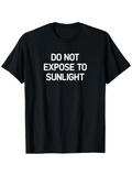Men's T-Shirt Do Not Expose To Sunlight Minimalist Modern Font On Classic Black Shirt