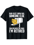 Men's T-Shirt Rain Sleet Snow Hail With Yellow Letters Inside White Mailbox