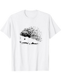 Men's T-Shirt Delicate Ink Illustration With Shadow Under Soft Fur Hedgehog