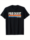 Men's T-Shirt Palm Desert Vintage Stripes With Retro Colorful Lines California