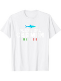Men's T-Shirt Blue Shark With Simple Bold Lettering And Mexico Letters Shark