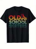 Men's T-Shirt Retro Rainbow Gradient With Roller Skate And Bold Letters