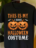 Men's T-Shirt This Is My I Have Halloween Costume Spooky Pumpkins With Bats And Grinning Faces Jack O Lantern