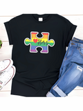 Men's T-Shirt Love Helps Vibrant Rainbow Colors On Puzzle Piece