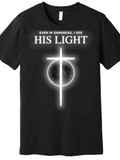 Men's T-Shirt Even In Darkness I See His Light Radiant Cross Over A Dim Moon