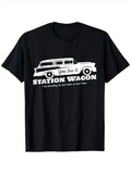 Men's T-Shirt You See A Classic Road Trip Car With Fun Retro Station Wagon