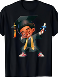 Men's T-Shirt Joyful Celebration With Dancing Graduate Under Shiny Graduation Cap