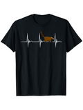 Men's T-Shirt Heartbeat Rhythm Line With Walking Cartoon Coati Illustration