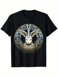 Men's T-Shirt Mystical Swirling Ornate Background With Regal Majestic Hare