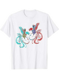 Men's T-Shirt Vivid Feathered Detail And Graceful Flowing Tails Highlight Twin Birds