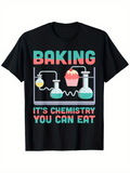 Men's T-Shirt Baking Chemistry Equipment With Cupcake And Colorful Liquid