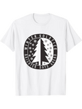 Men's T-Shirt Winter Solstice Brighter Days Ahead Surrounded By Falling Snowflakes Pine Tree