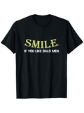 Men's T-Shirt Smile With Bold White Lettering On Black Shirt