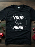 Men's T-Shirt Your Logo Here Simple Modern White Circle Typography T Shirt