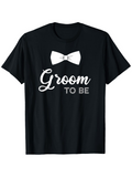 Men's T-Shirt Groom To Be White Bow Tie On Classic Black Cotton T Shirt