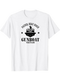 Men's T-Shirt Patrol Boat River Black Stars With Retro Military Gunboat