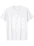 Men's T-Shirt Geometric Pattern With Intricate Facets In Gentle White Snowflake