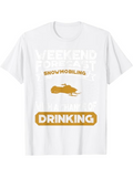 Men's T-Shirt Weekend Forecast Snowmobiling And Drinking Adventure Outdoor Sport