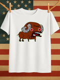 Men's T-Shirt Cartoon Style Angry Expression With Red Eyes Ram