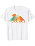 Men's T-Shirt Poconos Geometric Mountains With Setting Sun And Sunset Colors