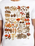 Men's T-Shirt Various Colorful Fungus Botanical Illustration With Detailed Wild Forest Mushrooms