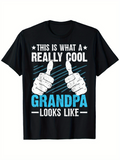 Men's T-Shirt This Is What A Really Cool Grandpa Looks Like With Drawn Thumbs Up Smiling Gesture Grandpa