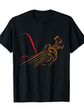 Men's T-Shirt Vivid Gradient Lines Forming Hand Strumming On Guitar