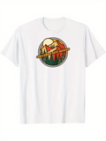 Men's T-Shirt Colorful Nature Sunrise With Mountain Peaks Under Sunlight