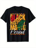 Men's T-Shirt Black History Month Bold Colorful Letters With Traditional Pattern Design T Shirt
