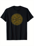 Men's T-Shirt Ancient Compass Symbols Surrounded By Intricate Ornamental Pattern Compass