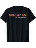 Men's T-Shirt Colorful Patchwork Letters With Subtle Shadow Effects Morazan Text