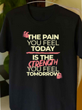 Men's T-Shirt The Pain You Feel Today Is The Strength You Feel Tomorrow Motivational Quote Typography
