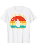 Men's T-Shirt Kayaking Retro Stripes With Paddler And Water Sunset Silhouette
