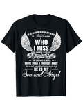Men's T-Shirt Angel Wings With Remembrance Text And Loving Son Memorial Tribute