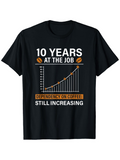 Men's T-Shirt Ten Years At Work With Rising Coffee Graph T Shirt
