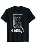 Men's T-Shirt Four Cartoon Moles Inside Beaker With Measurement Numbers Chemistry Joke
