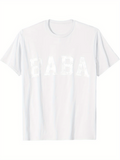 Men's T-Shirt BABA Minimal White Cotton Short Sleeve T Shirt