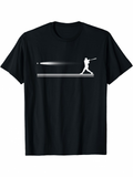Men's T-Shirt Silhouette Of Baseball Player Batting With Speed Trail Lines