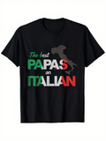 Men's T-Shirt The Best Papas An Italian Map Graphic Under Bold Text