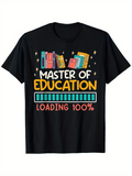 Men's T-Shirt Master Of Education Colorful Books Loading Bar T Shirt