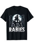 Men's T-Shirt I Have Rabies Howling Werewolf In Full Moonlight With Night Forest