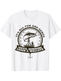 Men's T-Shirt Its All Fun And Games Giant Fish Jumping Over Lake With Fisherman In Boat