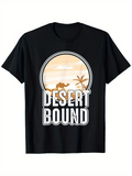 Men's T-Shirt Desert Bound Silhouette Palms And Sunset Among Arid Mountains Horizon Scene
