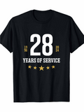 Men's T-Shirt Twenty Eight Years Of Service With Golden Stars Underlined Number