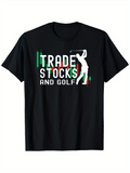 Men's T-Shirt Trade Stocks And Golf Swinging Golfer Among Rising Market Trend Lines