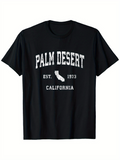 Men's T-Shirt Palm Desert Est 1973 Letters Over California Map T Shirt
